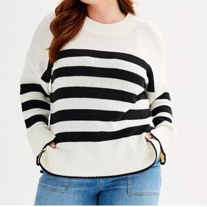 Plus Size Sonoma Side Slit Crewneck Sweater